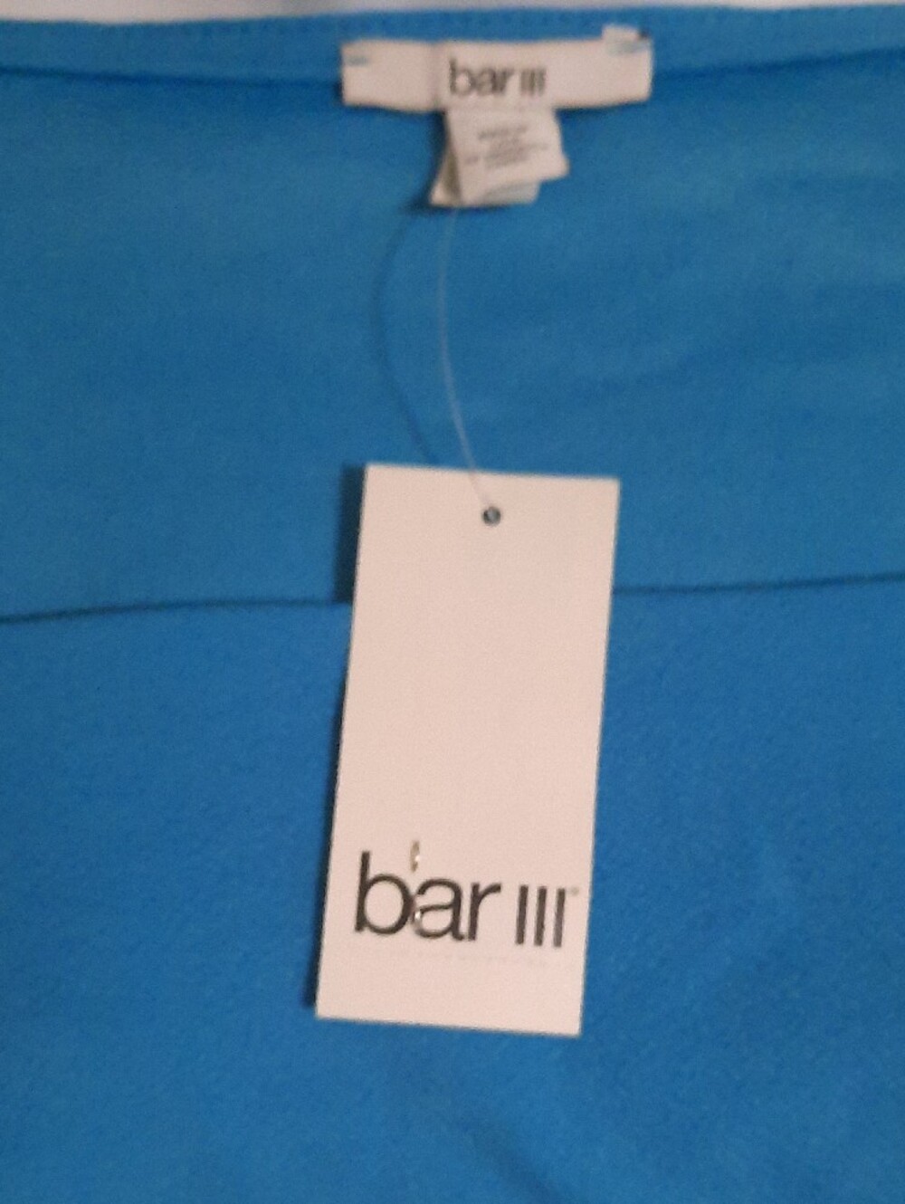 Bar III Bright Blue Cold-Shoulder Tank Top - Picture 5 of 7